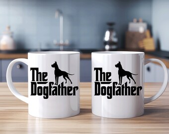 Tasse The Dogfather Deutsche Dogge Great Dane - auf Wunsch personalisiert mit Namen - Keramiktasse personalisierbar