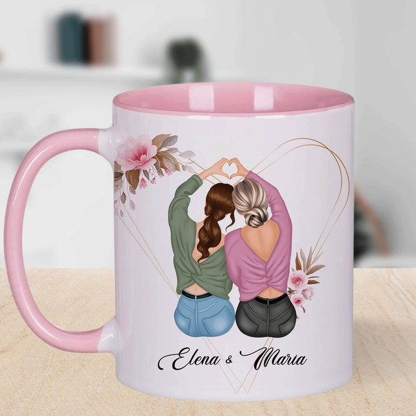 Beste Freundin Personalisierte Tasse Thermobecher Beste Freundinnen Best Friends BFF personalisierbar - Keramiktasse Tumbler