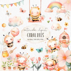 Biene png Hummel Kinder Clipart - Babyparty Aquarell Clipart Sommer kawaii Geburtstagsparty skurriles Baby Mädchen Blumen Honigbiene #w19