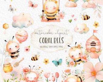 Biene png Hummel Kinder Clipart - Babyparty Aquarell Clipart Sommer kawaii Geburtstagsparty skurriles Baby Mädchen Blumen Honigbiene #w19
