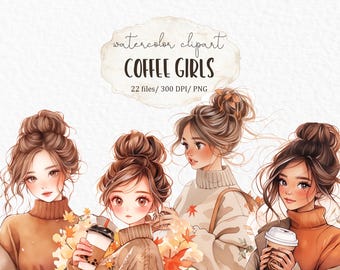 Otoño café chica clipart PNG #w52