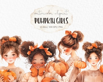 Pumpkin girl planner clipart PNG #w54