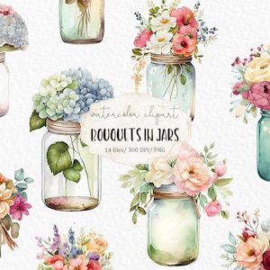 Boeketten in potten aquarel clipart png - pioenrozen tulpen hortensia glazen pot bloem bloemen botanisch #c90