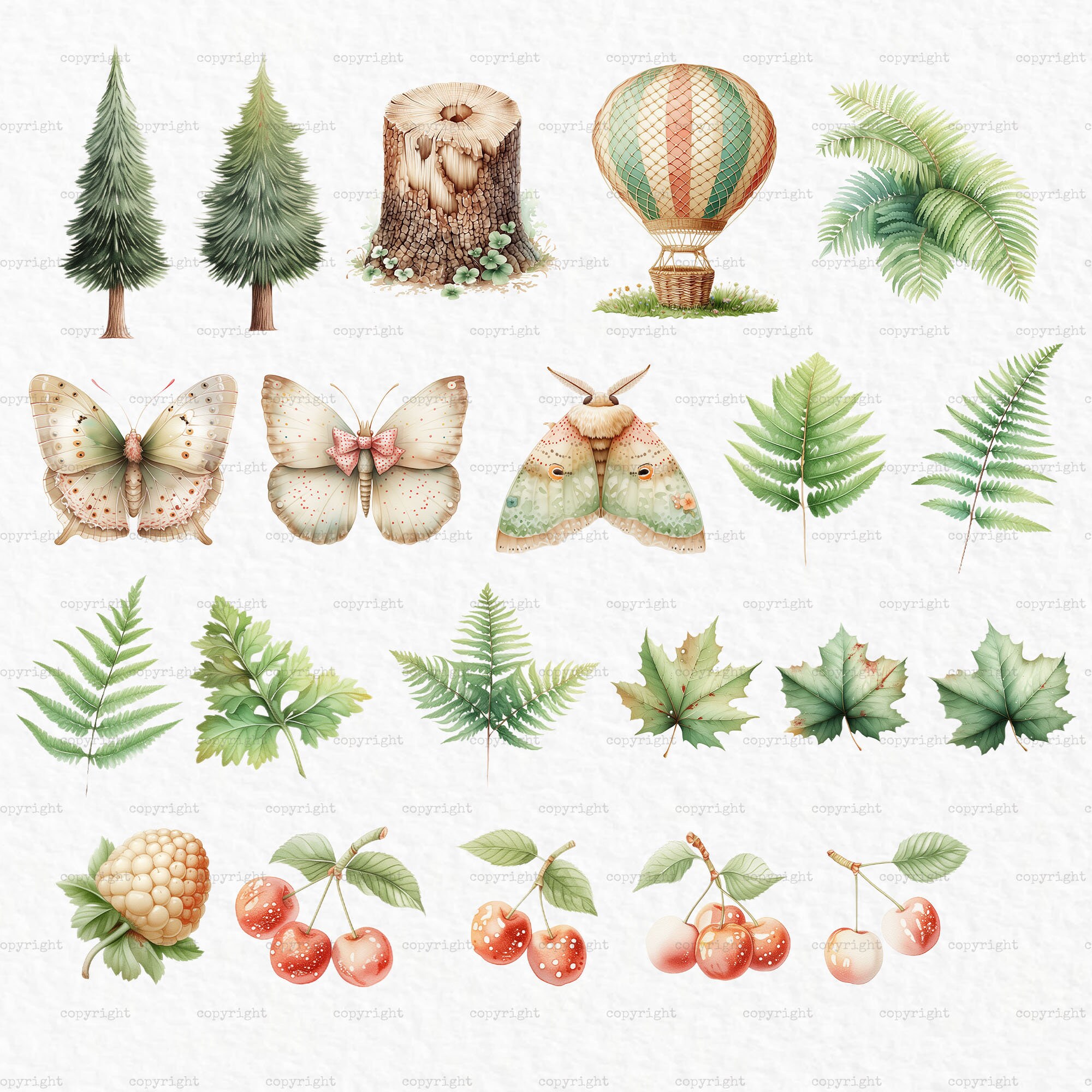 Woodland Animals Clipart PNG - Boho Woodland Baby Shower Watercolor ...