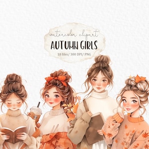 Chica de otoño clipart PNG #w56