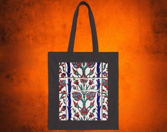 Turk Carpet Motifs|Cotton Canvas Tote Bag|Traditional Turk Motifs|Turk Products|Vintage Women Bags|Turk Carpet Modelss