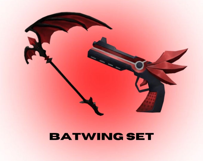 Roblox Murder Mystery 2 MM2 Batwing Set Ancient Godly Knifes and Guns