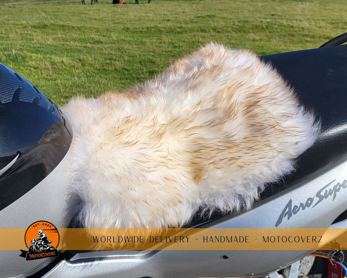 High Quality Black Sheepskin Motorcycle Seat Cover for Sale Online –  Leather-Moccasins