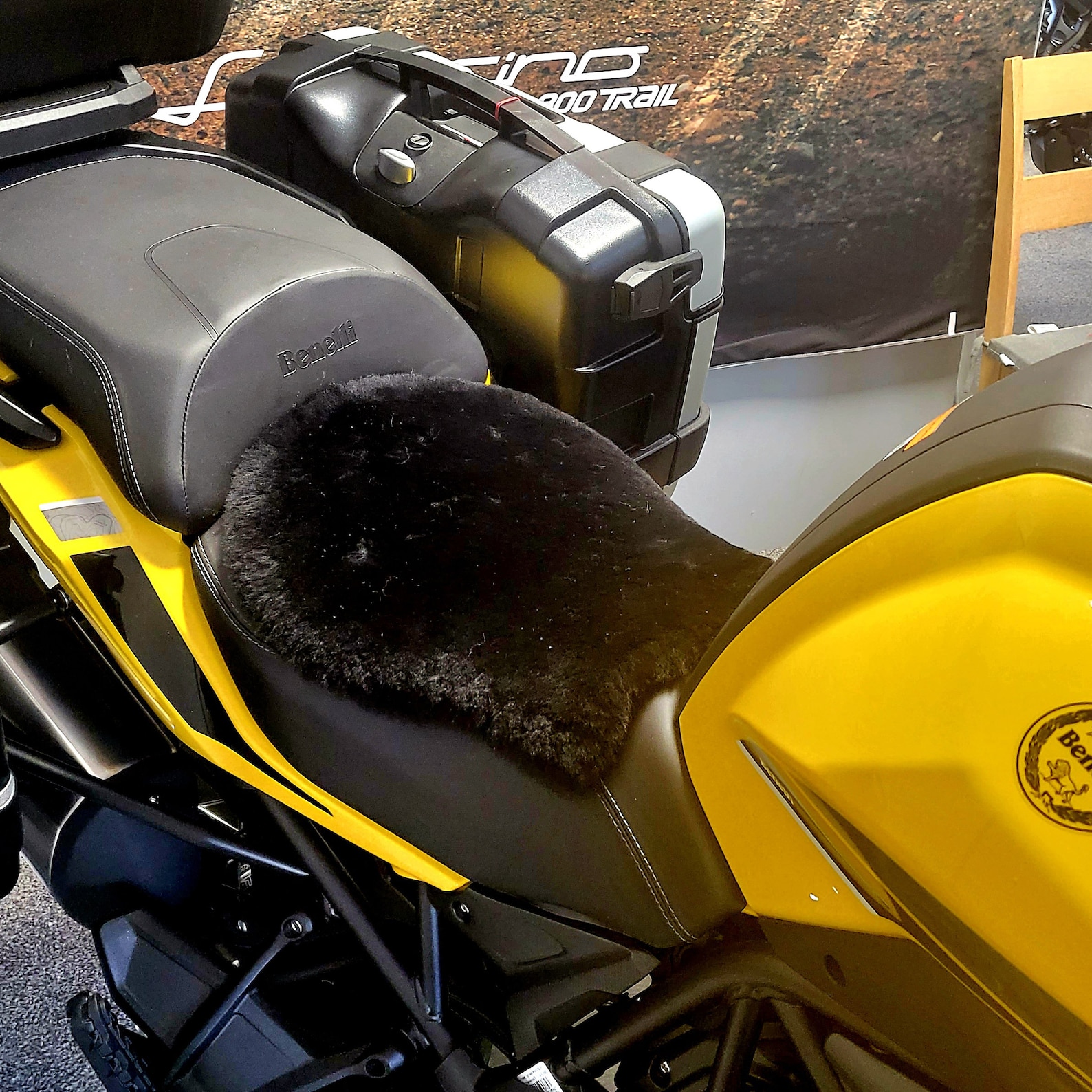 Universal Sheepskin Motorcycle Seat Cover Comfort Seats Protector With Straps Motorbike Premium