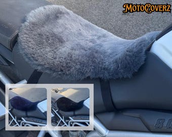 Universal Sheepskin Motorcycle Seat Cover Comfort Seats Protector with Straps Motorbike Premium Luxury Prevent Rider Sores Adventure Touring