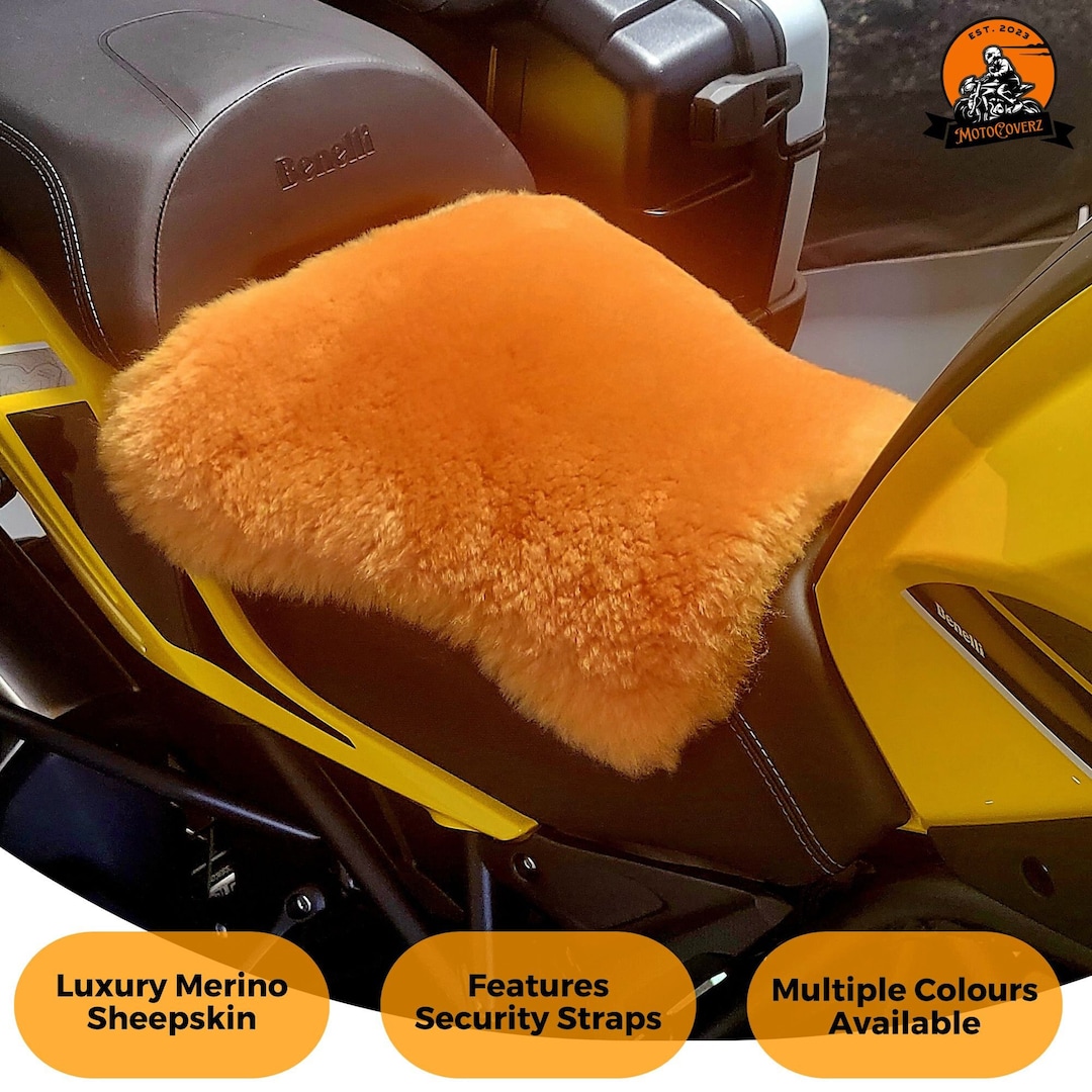 Universal Sheepskin Motorcycle Seat Cover Comfort Seats Protector With
