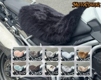 Sheepskin Motorcycle Seat Cover Comfort Seats Protector with Straps Motorbike Triumph Honda BMW Fitment Premium Handmade