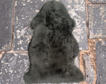 Piel de oveja de lujo color verde tomillo, 65 × 85 cm aprox., decoración para el hogar, calidad superior, de origen australiano.