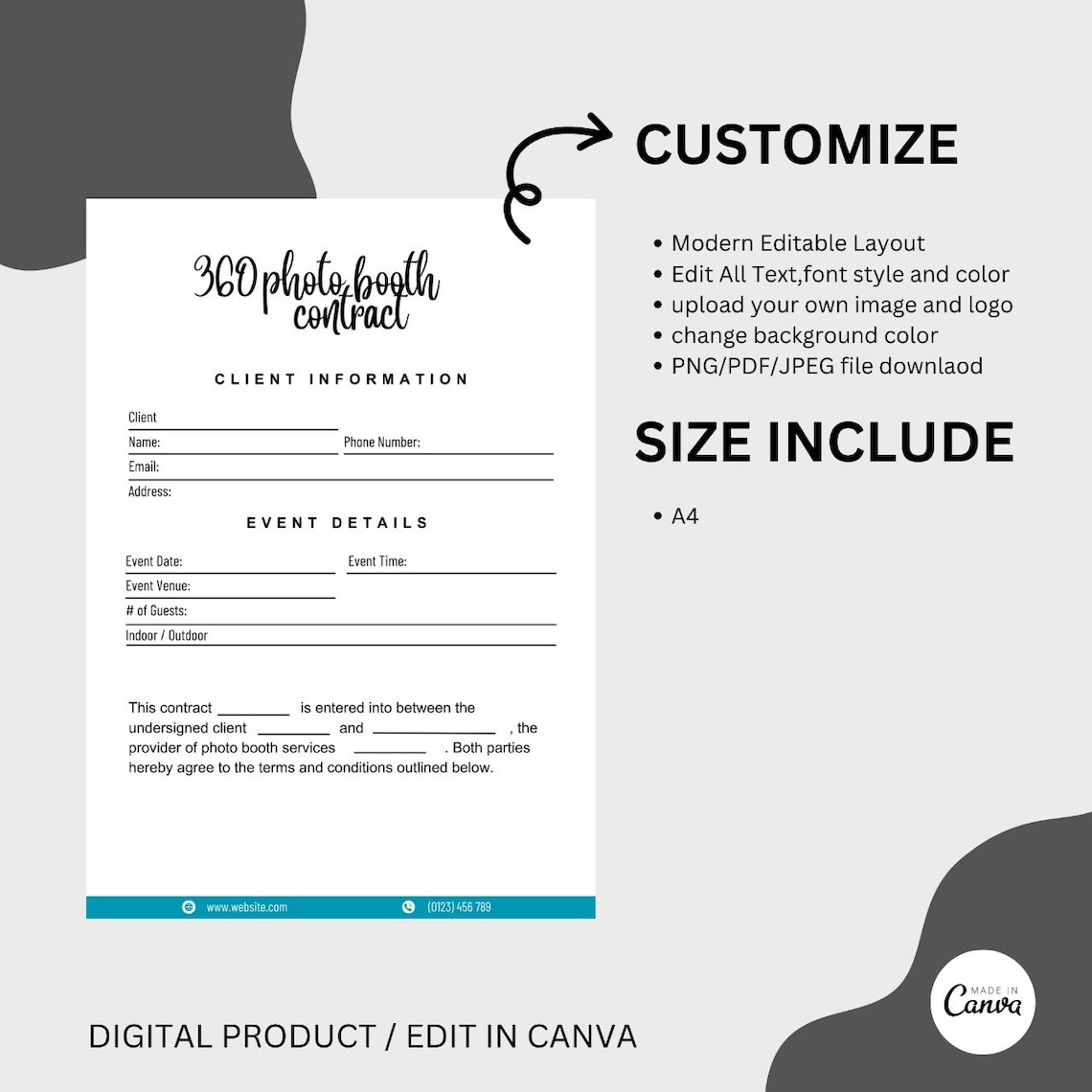 360 Photo Booth Contract Template Photo Booth Agreement Contract 360 Photo Booth Contract Template Photo Booth Agreement Contract