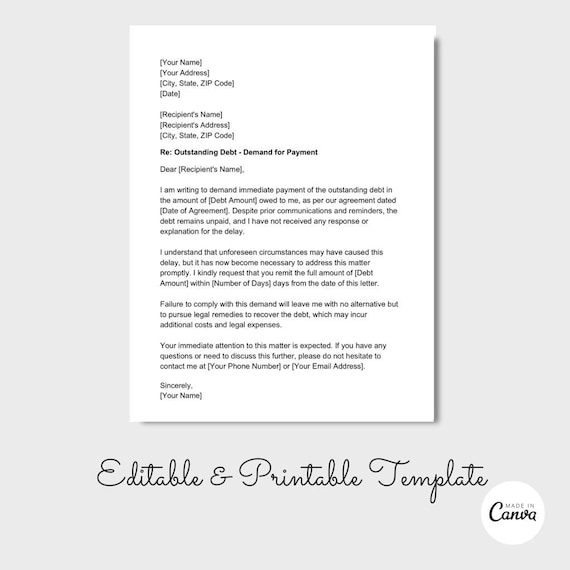 Demand Letter Template PDF, Legal Notice, Real Estate Form