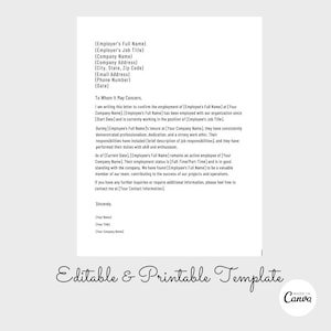 Carta de verificación de empleo, plantilla de verificación de salario de empleado, formulario de recursos humanos, carta de verificación