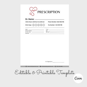 Blank Prescription Pad, Prescription Pad Template, Printable Prescription Page Page, Prescription Form, Prescription Sheet