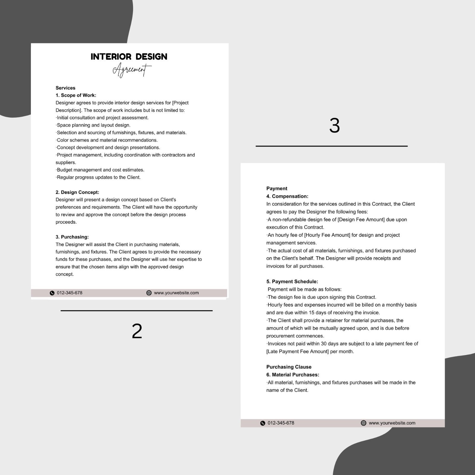 Interior Design Contract Template Interior Designer Service Agreement