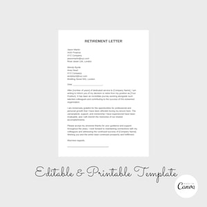 Carta de Retiro, Carta de Retiro, Carta de Aviso de Retiro de Canva
