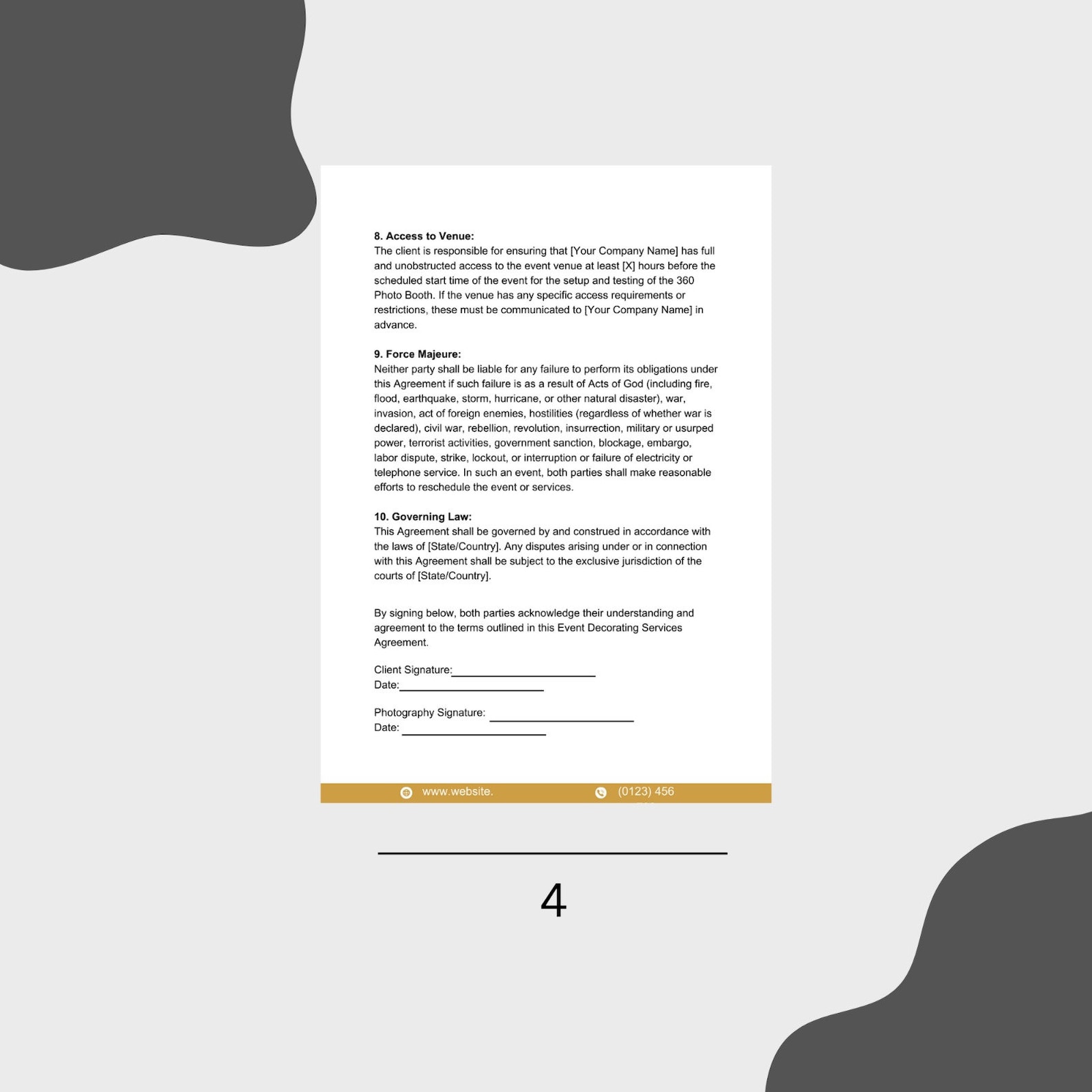 360 Photo Booth Contract Template Photo Booth Agreement Contract 360 Photo Booth Contract Template Photo Booth Agreement Contract