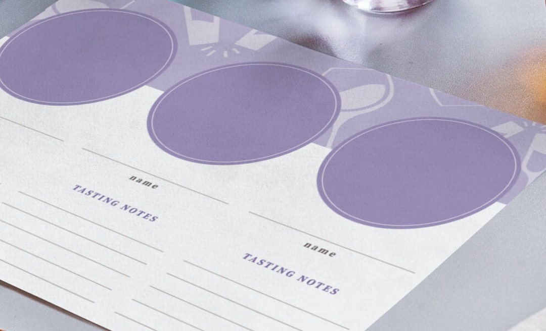 Wine Sticky Notes Wine Tasting Notes Placemat - PURPLE | Printable, Instant Download ...