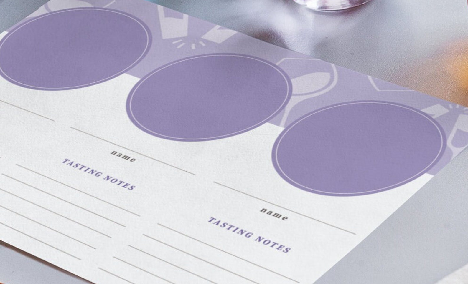Wine Tasting Notes Placemat  PURPLE  Printable Instant Download  Perfect Party Decor