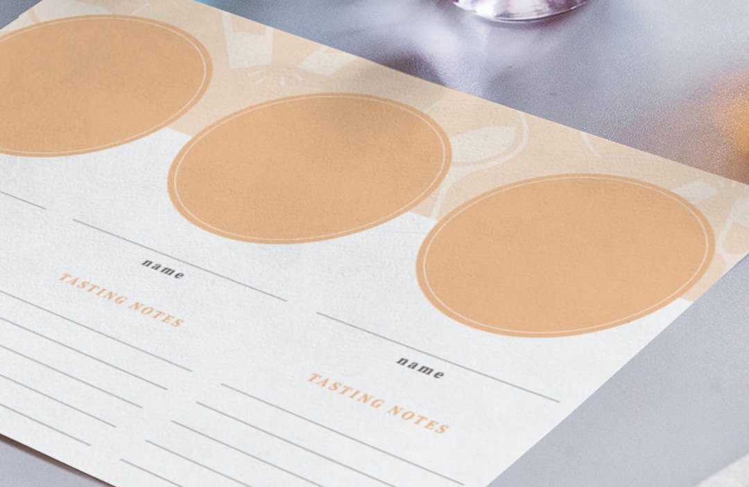 Wine Tasting Notes Placemat - YELLOW | Printable, Instant Download ...