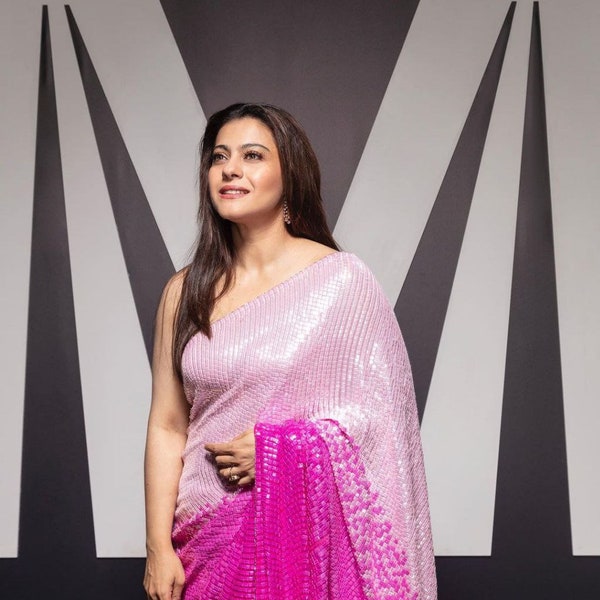 Manish Malhotra Inspired kajol Designer Sarees For Women, Indian Wedding Reception Cocktail Party Wear Saree, Wedding Wear Saree With Blouse