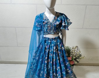 Robe enfant, robe indienne fille enfant, Lehenga pour fillettes, Lehenga Choli, Prêt-à-porter Chaniya Choli, Lehenga Choli fille, robe ethnique