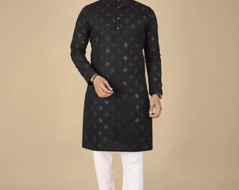 Men's kurta For Wedding With Sequance Work, Mens Kurta with Payjama, Indian Wedding Kurtas, Haldi Kurta, Sherwani, Punjabi kurta, Eid Kurta