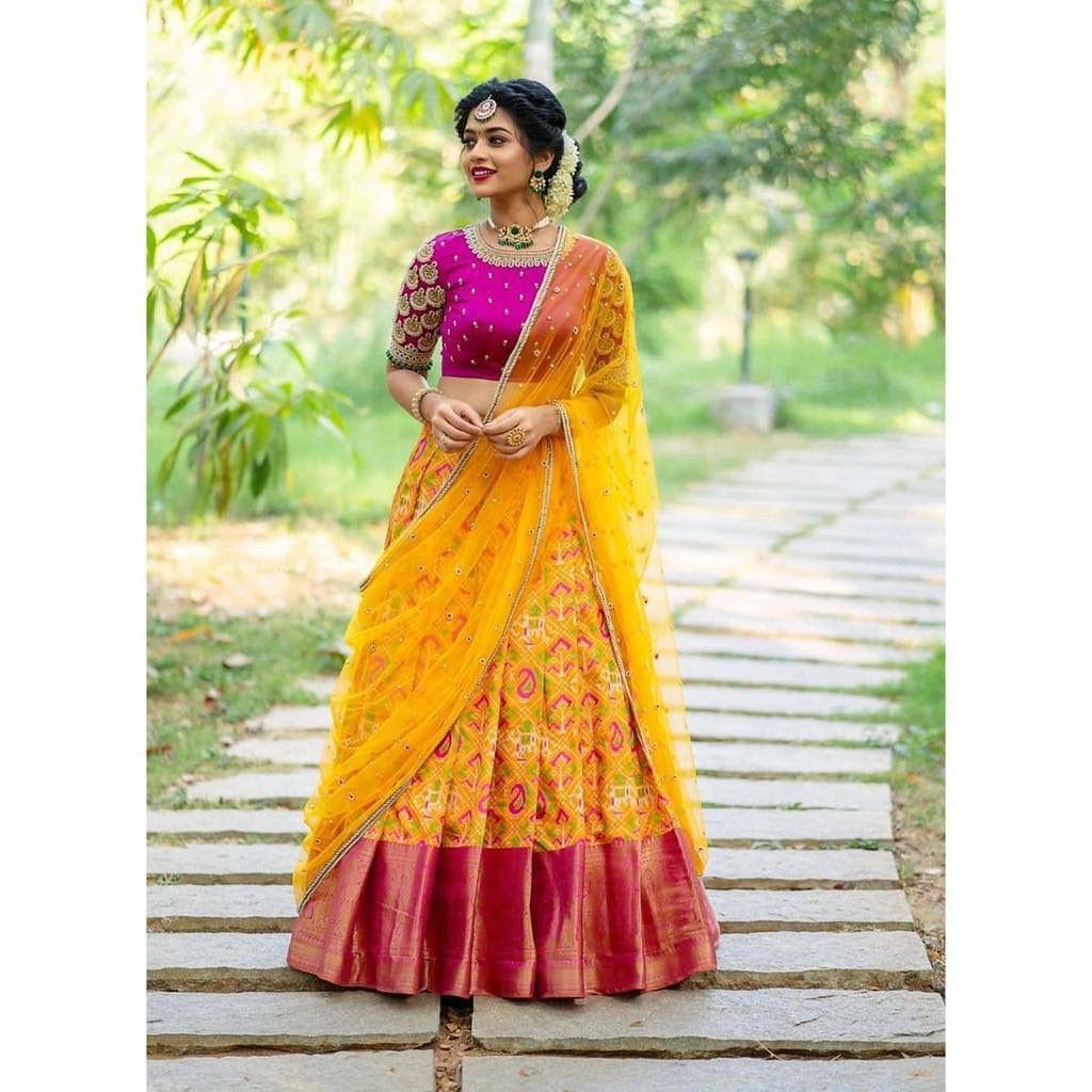 Kanjiwaram inspired Half-and-Half Silk Saree