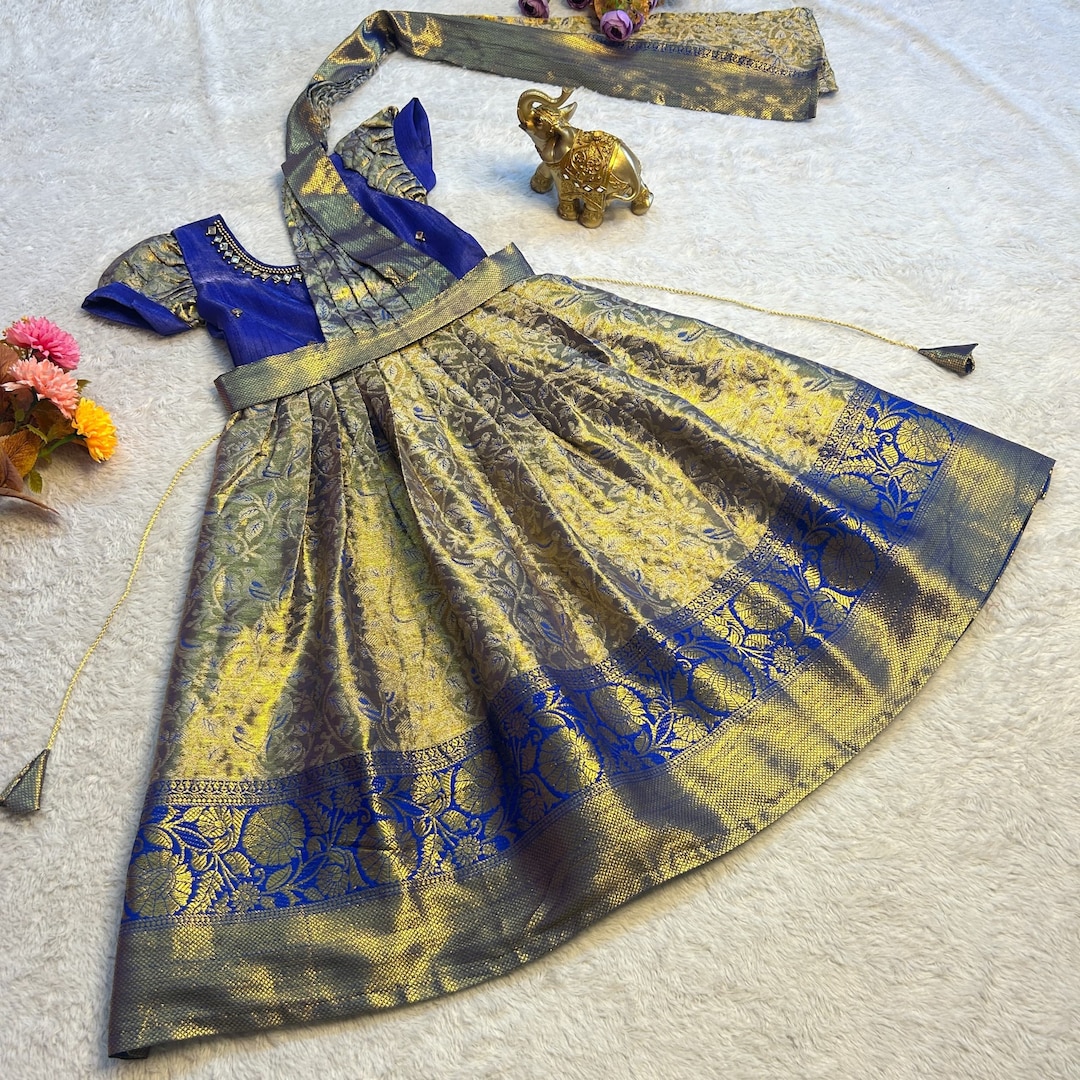 Kid's Kanjivaram Silk Lehengas