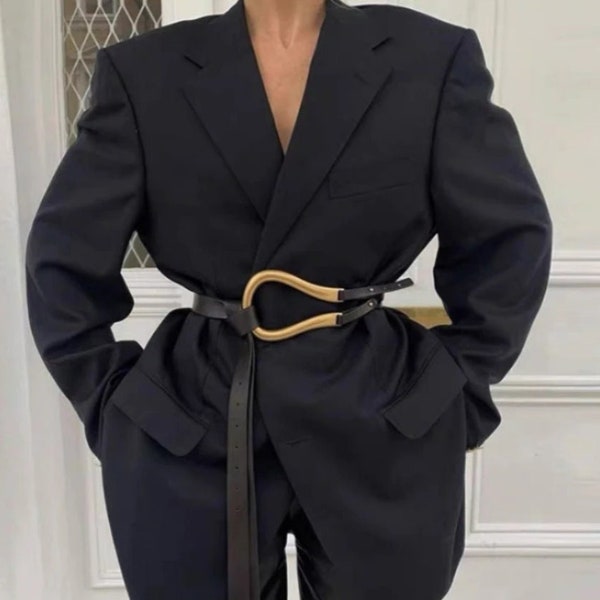 womens leather tie belt