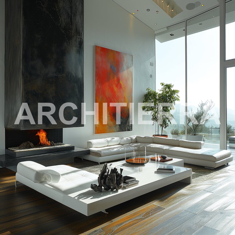 Modern Marble House Stock Images Marble Living Room With Scenic View Mockup Interior Design