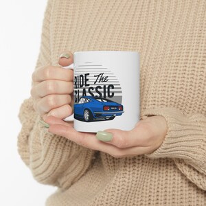 1970 Datsun 240Z Mug on a 11oz Ceramic Coffee Cup as Retro Car Design