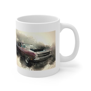 1969 Dodge Dart GTS 440 Mug | 11oz Ceramic Coffee Cup for classic Dodge race car enthusiasts