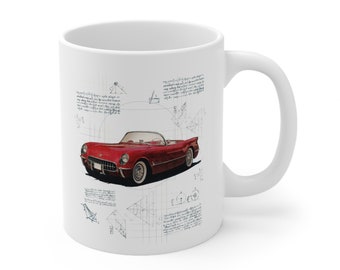 Chevrolet Corvette Ceramic Coffee Mug Script Writing 10oz VINTAGE EUC - Etsy