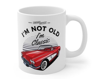 1961 Chevrolet Corvette Mug, C2 Corvette Mug, 11oz Ceramic Coffee Cup, Car Giftsfor him, Carful gift, gifte-for cars, boyfriend car gifted