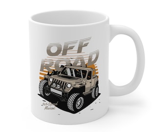 Mug All-terrain 4WDs Vehicle - Off Road 4x4 Speed Maniac | Unleash Your Inner Thrill | Off-road Capable Military Vehicle Ceramic Coffee Cup