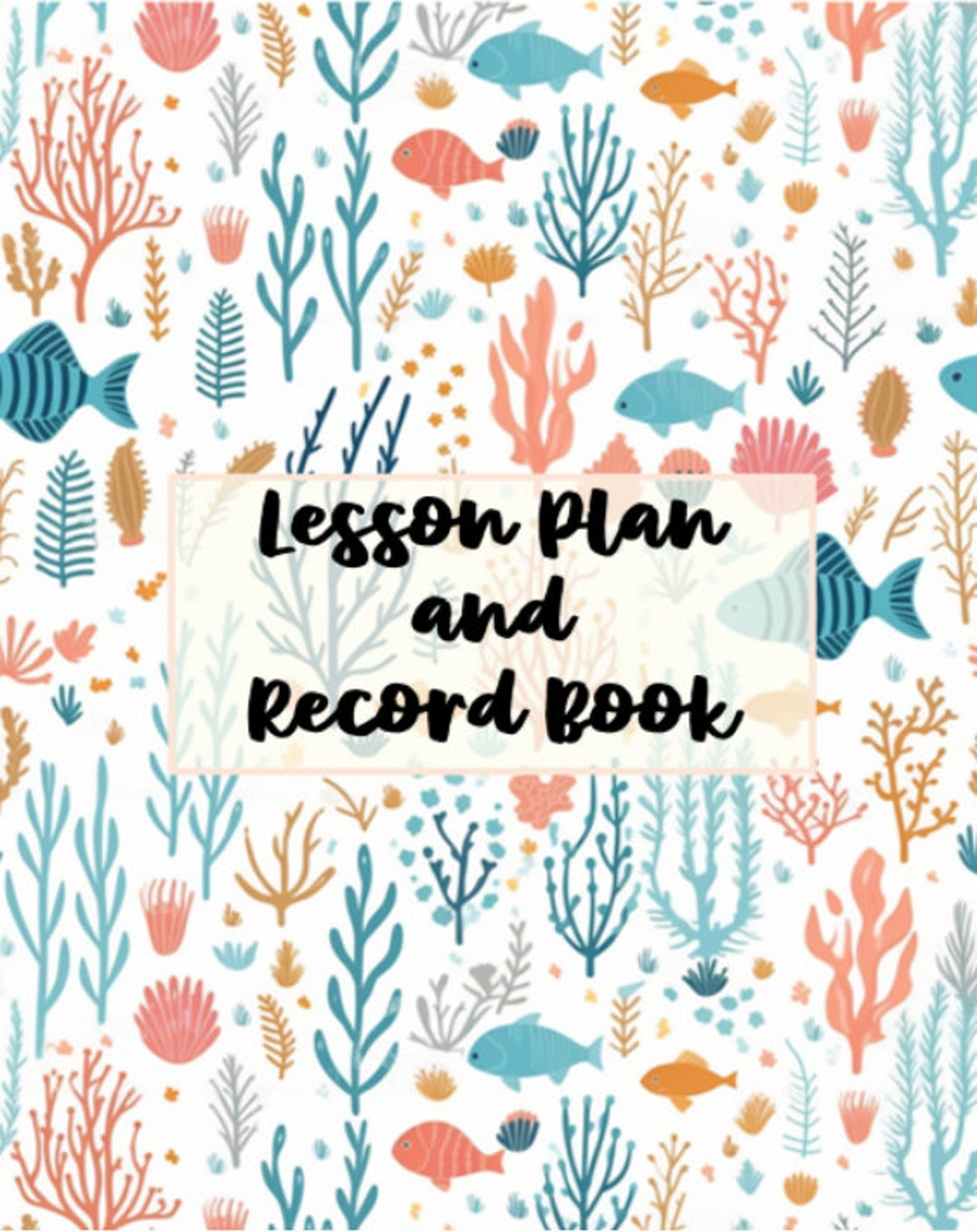 Printable Teacher Lesson Planner and Record Book Beach Etsy