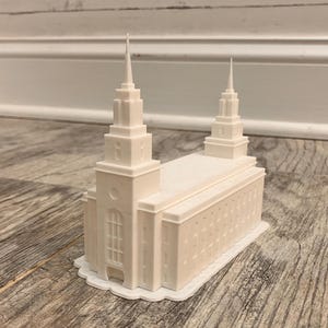 Layton Utah Temple Model - 5&quot; White 3D Printed LDS Temple Decor & Gift