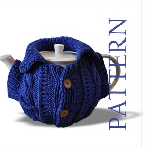 Aran sweater tea cosy knitting pattern Teapot warmer gift for mom coworker image 1