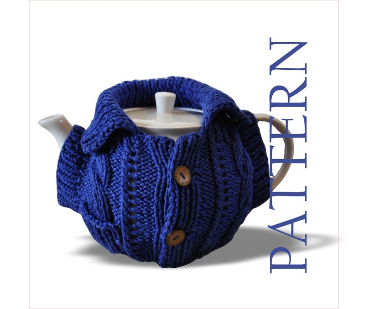 Aran sweater tea cosy knitting pattern Teapot warmer gift for mom coworker image 1