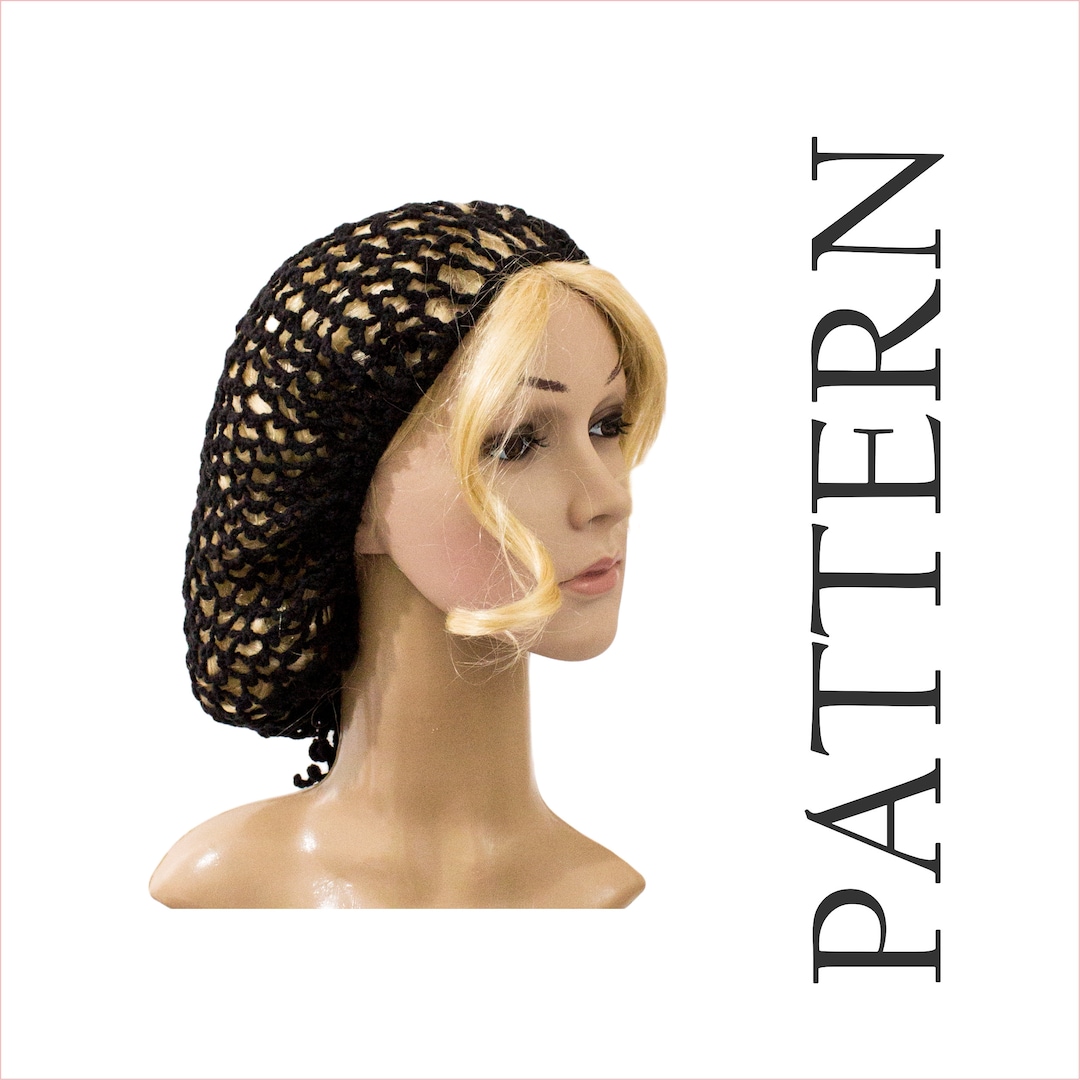 1940s Crochet Hair Net Pattern Easy Crochet Black Hair Snood Tutorial Etsy
