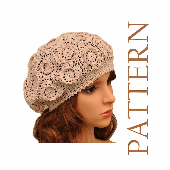 Crochet Beret Hat & Cowl Crochet Pattern Woman's One Size