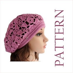 Crochet hat for women Summer beret pattern