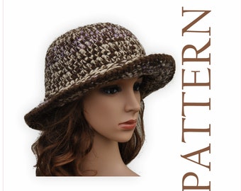 Wide brim bucket hat pattern Marled Chunky knit hat