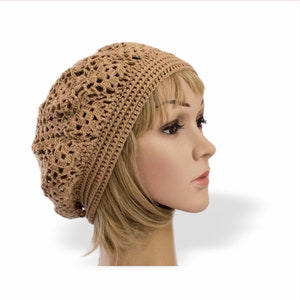 Granny square hat Crochet summer beret pattern image 3