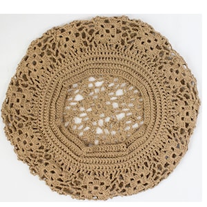 Granny square hat Crochet summer beret pattern image 10