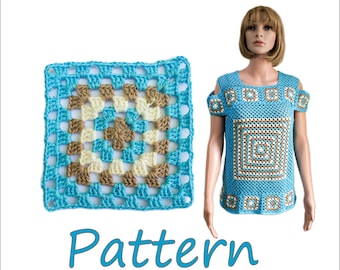 Crochet top for women Size M Granny square top